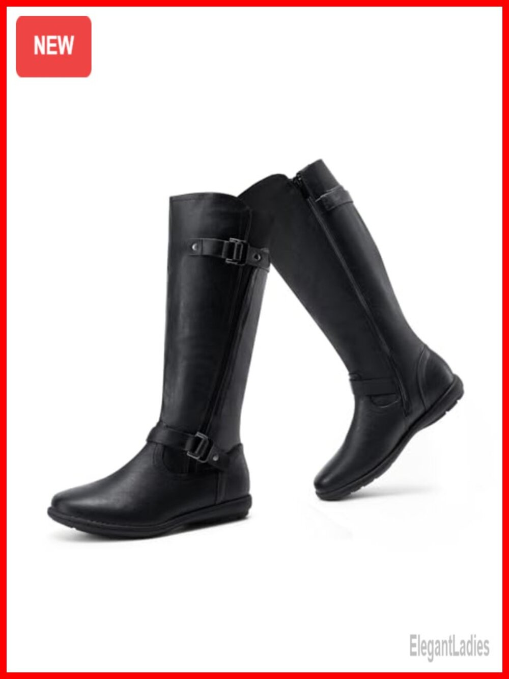 Wide Calf Tall Knee High Flat Boots Faux Fur Lined Slip On Winter